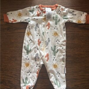 Gerber Cream Cactus & Sun Print Footed One-Piece